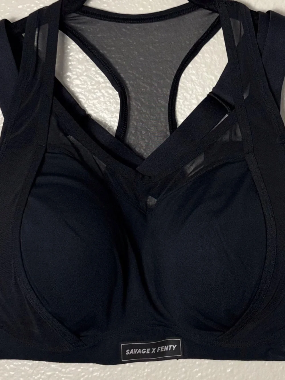 NWT Savage X Fenty Breakthru High-Impact Sports Bra Caviar Black women's 36D